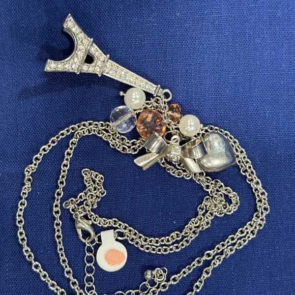 Paris Eiffel Tower Charms Necklace 32” long chain - Picture 5 of 10